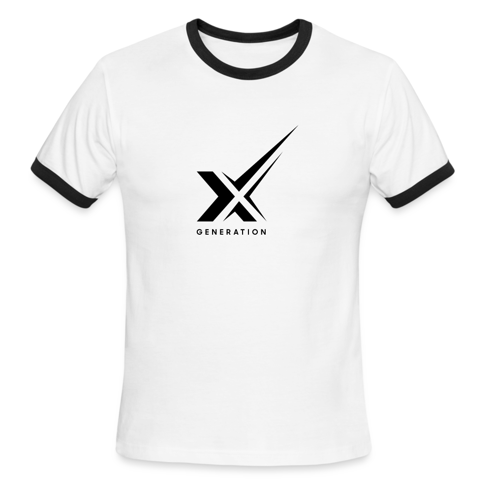 Men's Ringer T-Shirt - Gen X - white/black