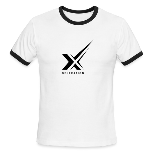 Men's Ringer T-Shirt - Gen X - white/black