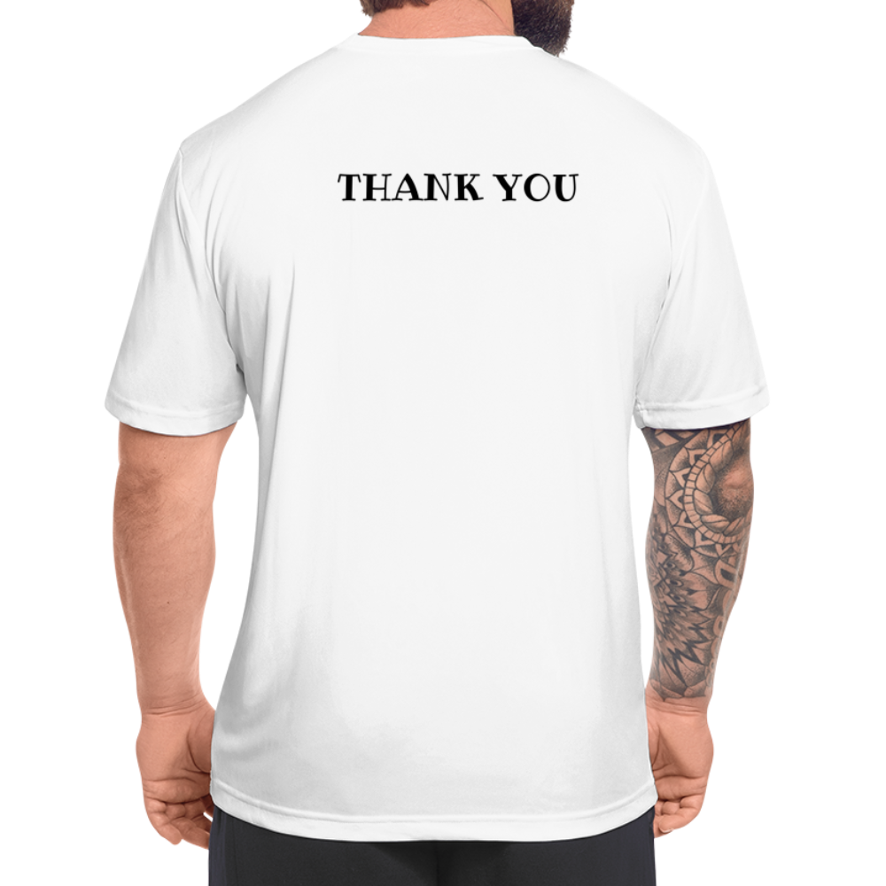 Men’s Moisture Wicking Performance T-Shirt - Please and Thank You - white